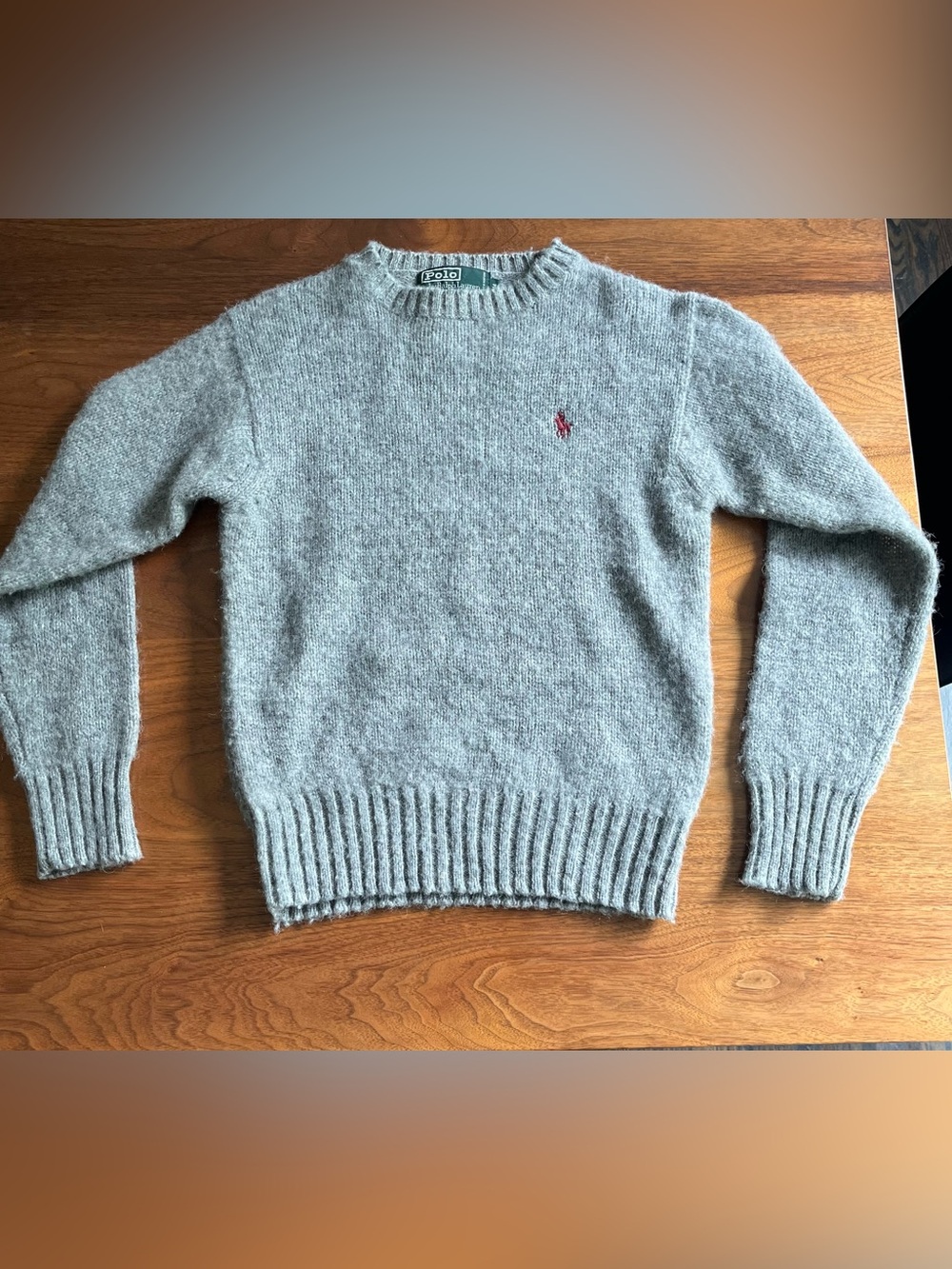 Polo Ralph Lauren Grey Crewneck Wool Blend Sweater